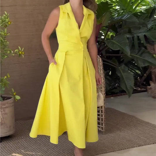 Amancia | Robe midi à décolleté en V