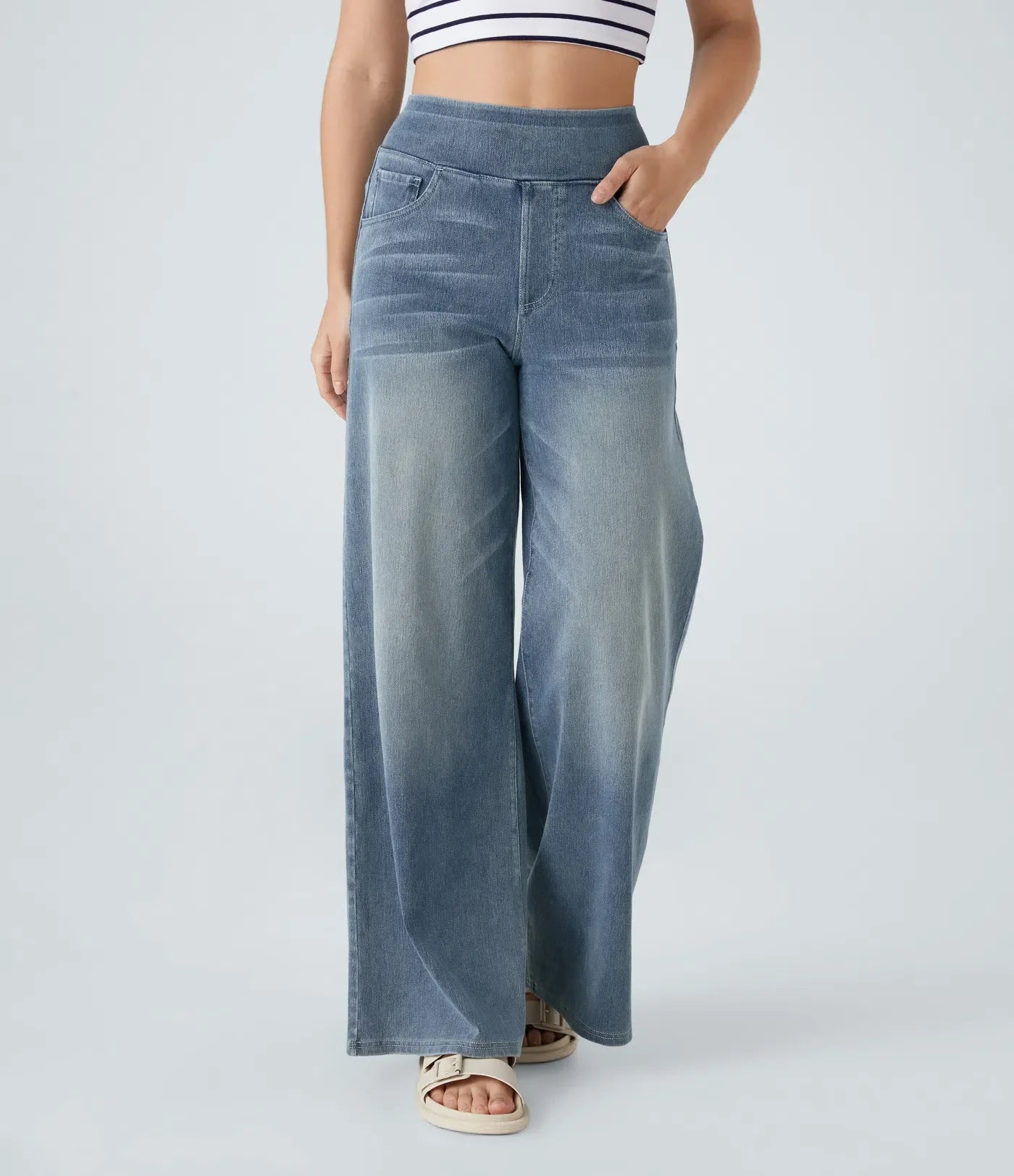 Eva | Pantalon extensible à taille haute