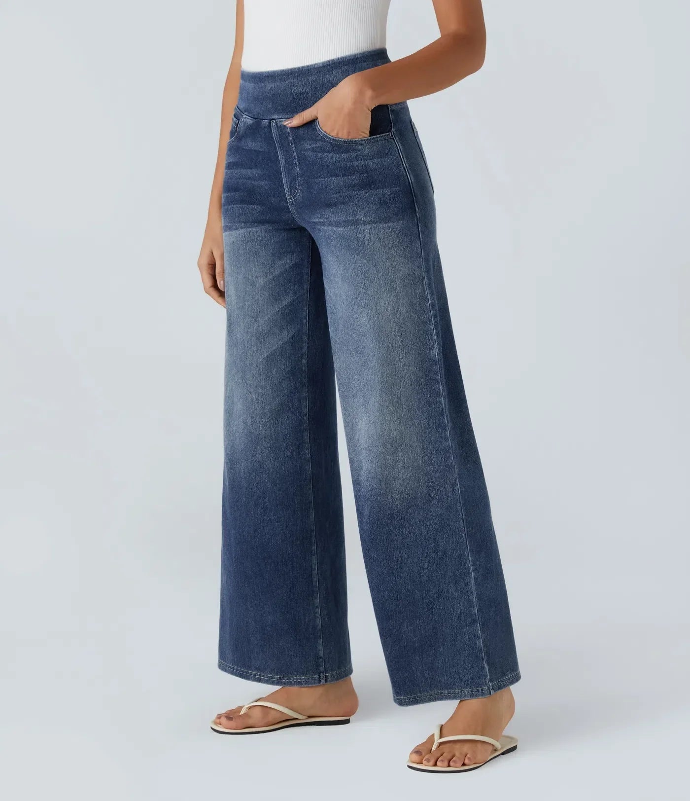 Eva | Pantalon extensible à taille haute