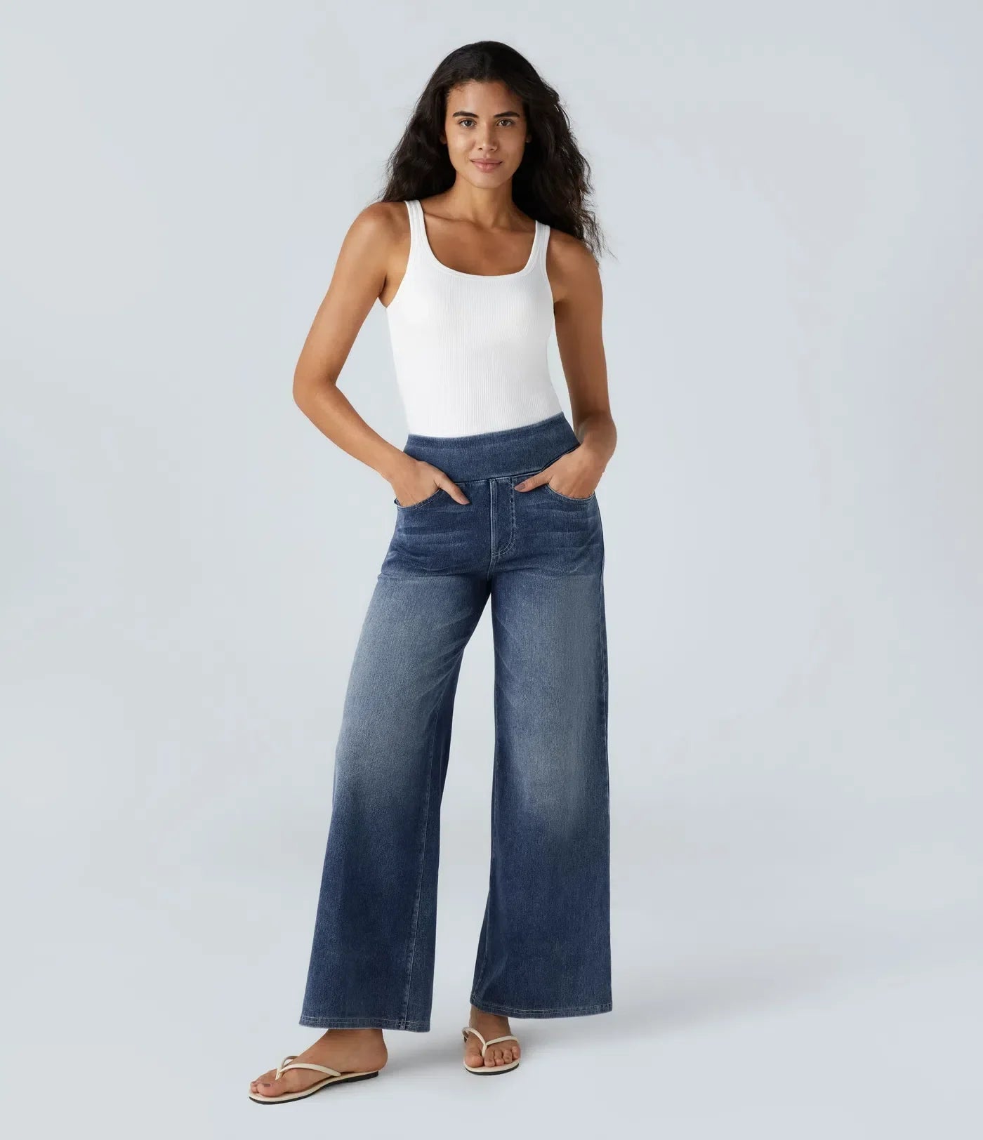Eva | Pantalon extensible à taille haute