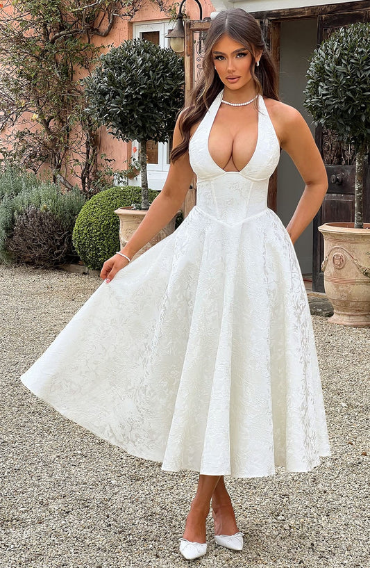 Esmeralda | Robe longue sans manches à manches échasses