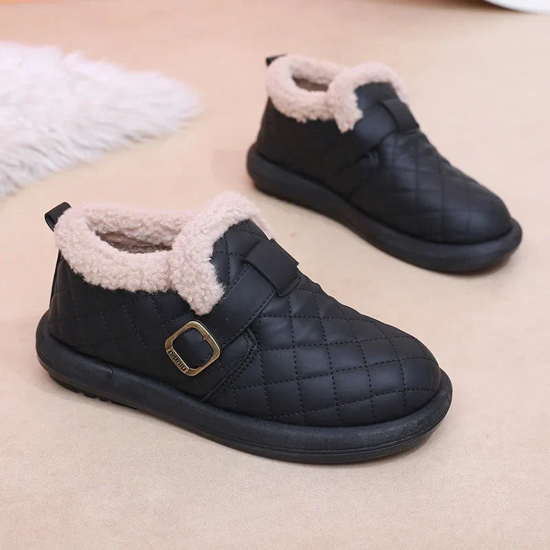 🔥 Promotion -60% Pantoufles d'hiver en cuir pour femme