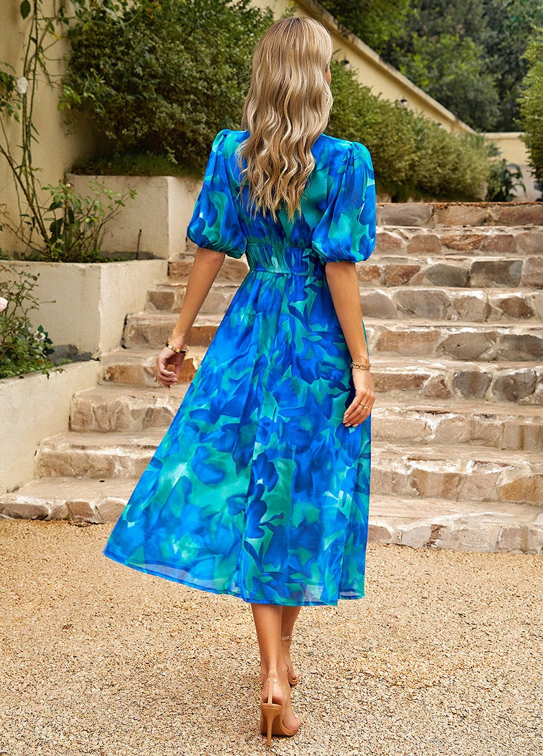 Gabriella | Robe imprimée à col en V