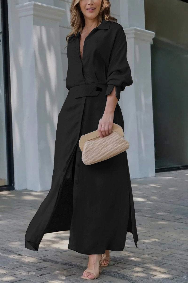 Jeannette | Longue robe avec décolleté en V