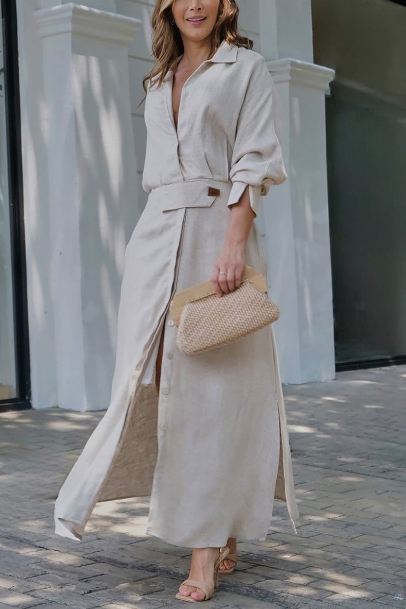 Jeannette | Longue robe avec décolleté en V
