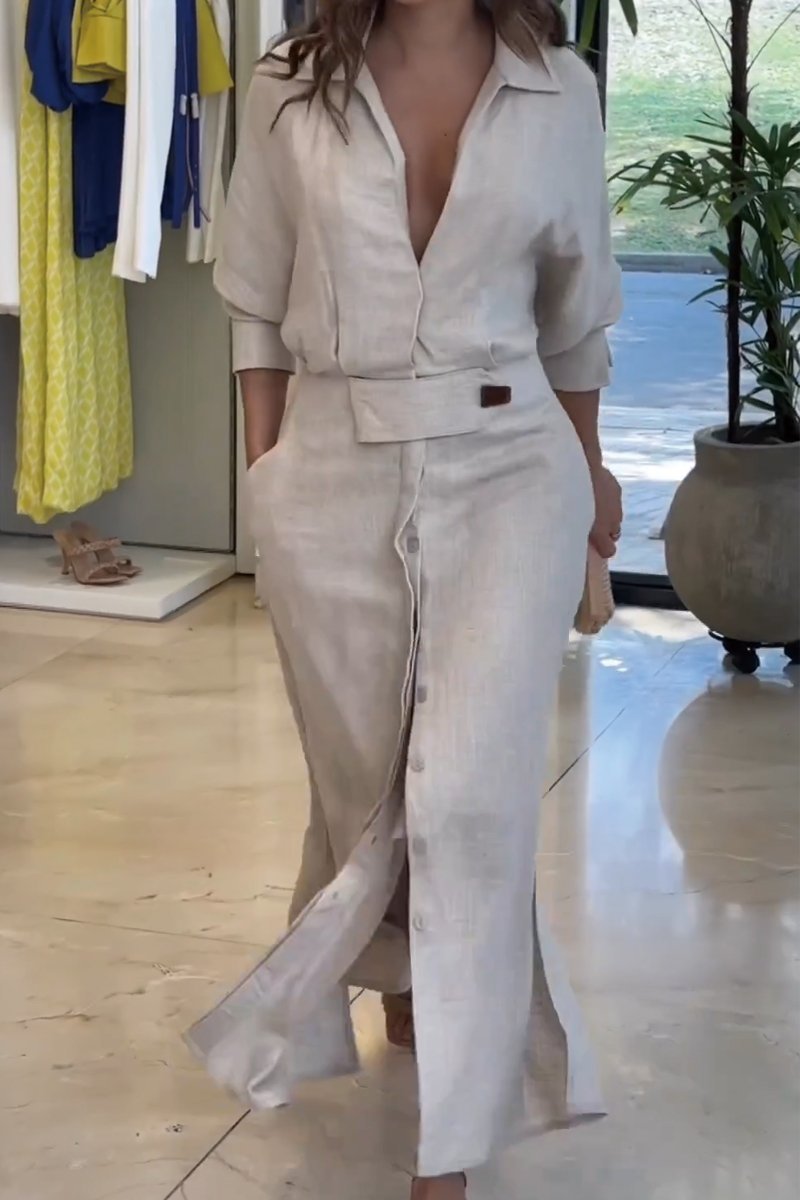 Jeannette | Longue robe avec décolleté en V