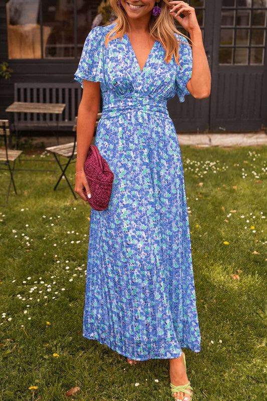 Pauline - Robe longue avec design floral