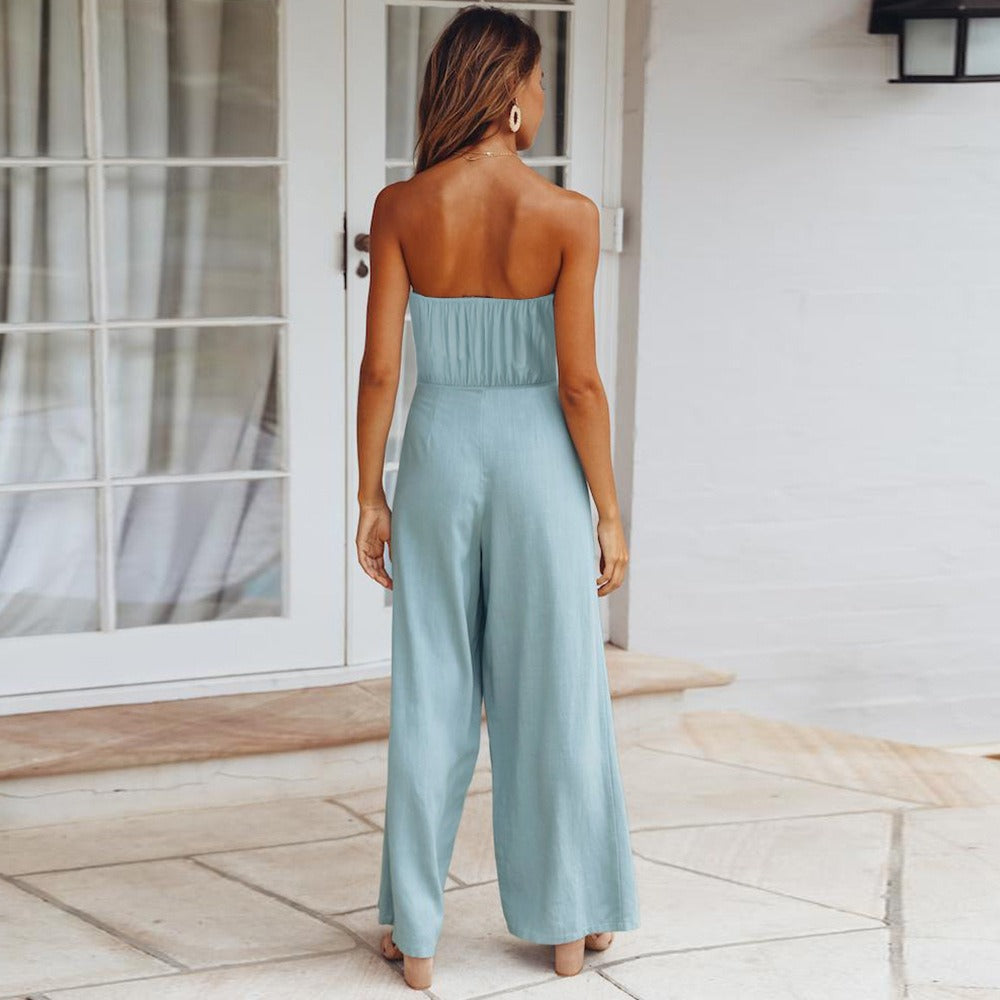 Aislynn | Combinaison en Crêpe Doux à Encolure en V et Silhouette Fluide pour Femme