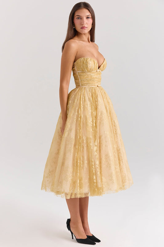 Millie | Robe corset dorée