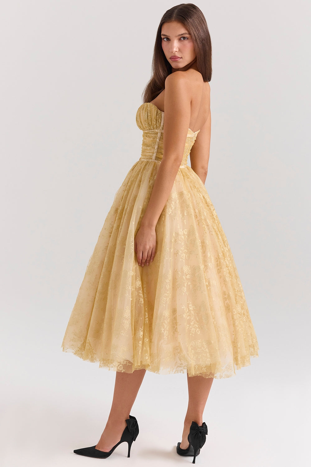 Millie | Robe corset dorée