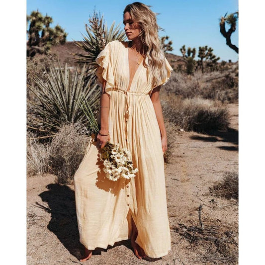 Robe longue Ibiza de Solana en crème