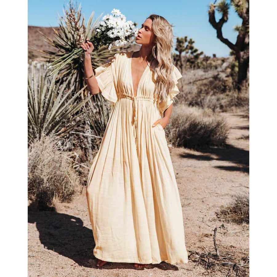 Robe longue Ibiza de Solana en crème