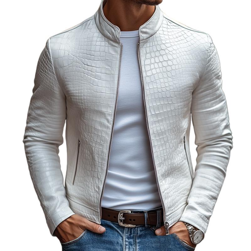 Ethan™ - Veste zippée avec col montant au motif en pierre élégant