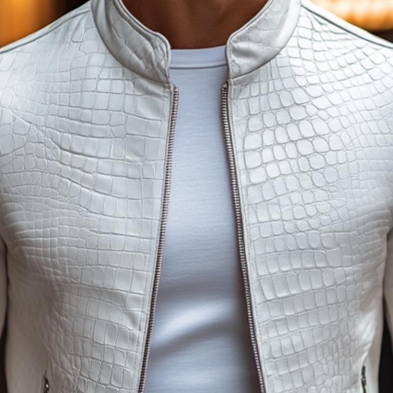 Ethan™ - Veste zippée avec col montant au motif en pierre élégant