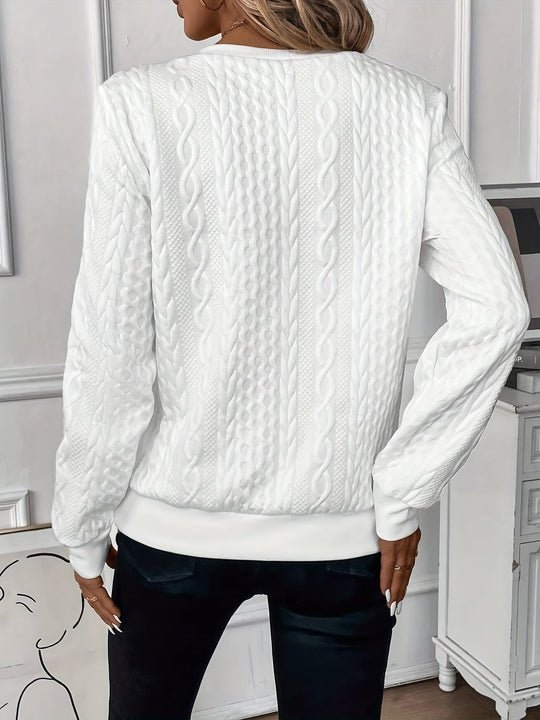 Sweatshirt matelassé semi-fermé tendance pour femmes | design moderne