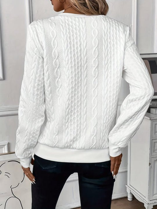 Sweatshirt matelassé semi-fermé tendance pour femmes | design moderne