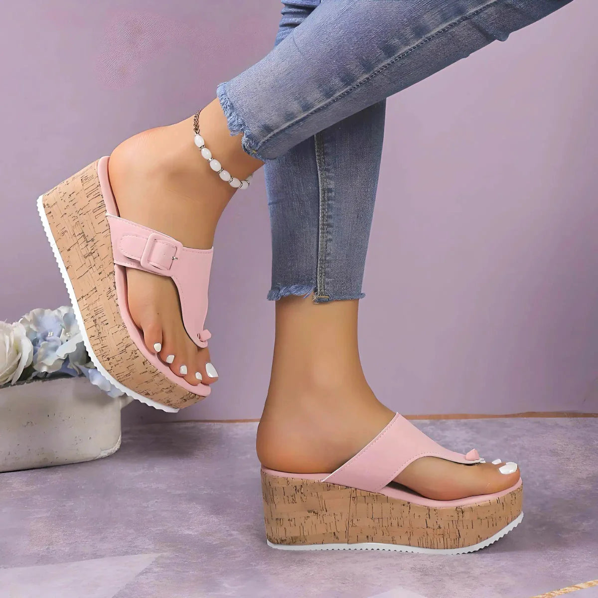 Wyna | Tongs à semelles compensées